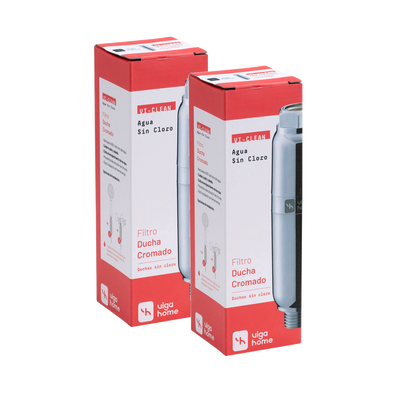 Pack 2 unidades Filtro de Agua para ducha plateado