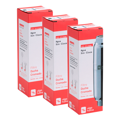 Pack 3 unidades Filtros de agua para ducha plateado
