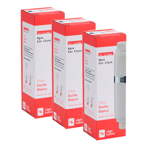Pack 3 unidades filtro de agua para ducha blanco