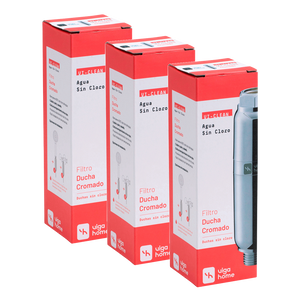 Pack 3 unidades Filtros de agua para ducha plateado